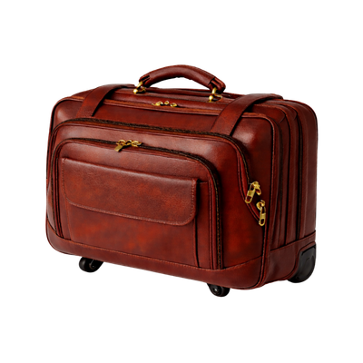Leather Travel Trolley Bag