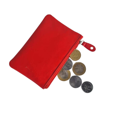 Leather Zip Coin Pouch