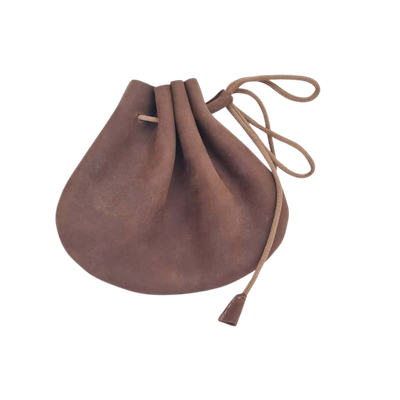 Leather Drawstring Coin Pouch