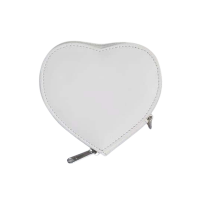 Leather Heart Shape Zipper Pouch