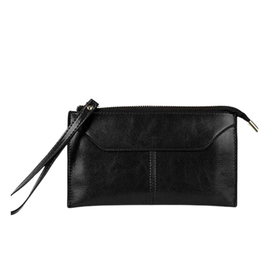 Leather Slim Zipper Wallet Womens