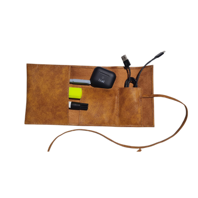 Leather Tech & Essentials Organizer