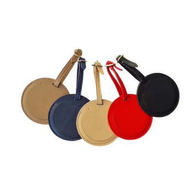 Round Leather Luggage Tags