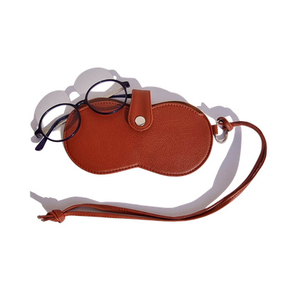 Leather Eyeglass Case with Strap