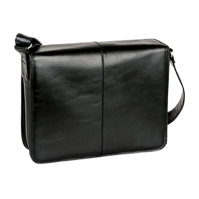 Black Leather Messenger Bag