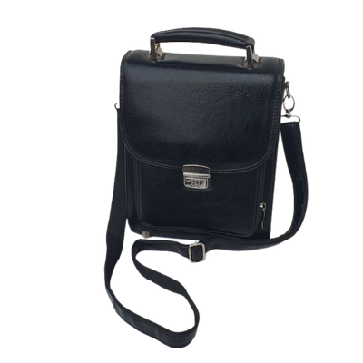 Black Leather Sling Bag