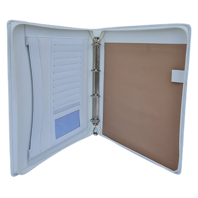 Premium Leather White Ring Binder