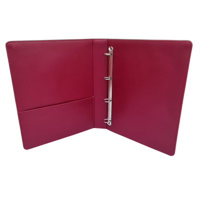 Red Leather 4- Ring File Folder