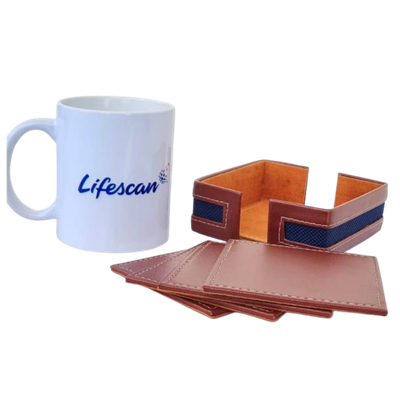 Leather Square Coaster Set