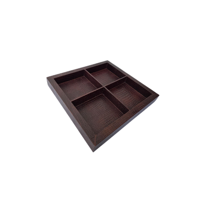 Leather Croco Print Amenity Tray