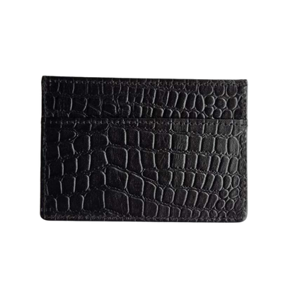 Leather Croco Print Card Holder