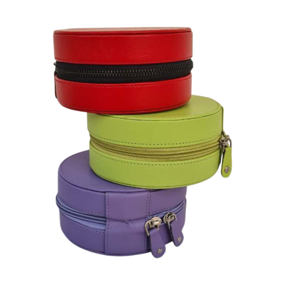 Leather Round Jewellery Box